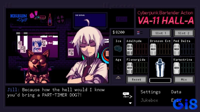 Game Va-11 Hall-a lấy bối cảnh ở một thế giới tương lai đầy u ám