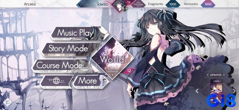 Arcaea là game Nhật với nhịp chơi độc đáo