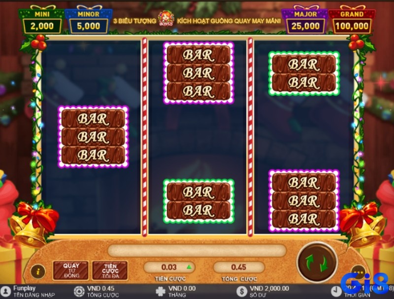 Chọn giá trị coin và số coin mỗi dòng trong Elf Surprise Jackpot để kiểm soát tốt ngân sách và tối ưu tỷ lệ thắng
