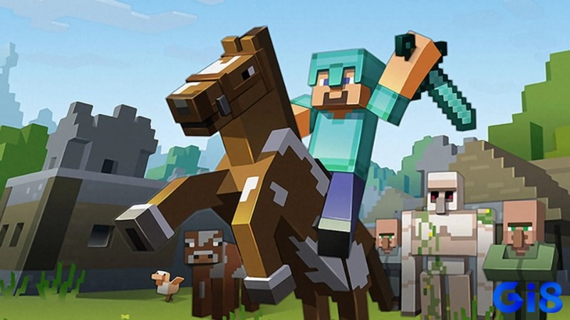 Minecraft là một trong những game xây nhà Android với yếu tố sinh tồn nổi tiếng
