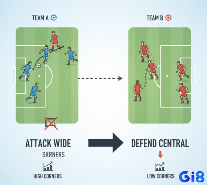 Phong cách tấn công biên hay trung lộ ảnh hưởng trực tiếp tới số quả phạt góc