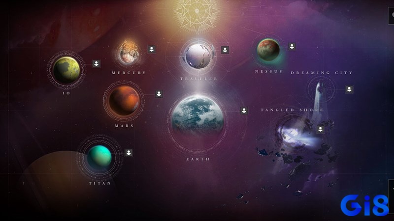 Bản đồ trong Destiny 2 rộng lớn và đa dạng với nhiều hành tinh trong vũ trụ