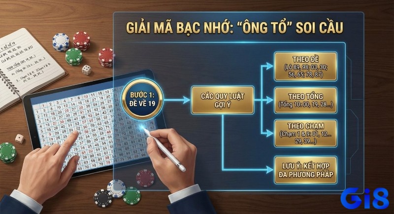 Sơ đồ quy trình soi cầu bạc nhớ lô đề chi tiết theo Ông tổ khi đề về 19 mai đánh lô gì, hướng dẫn lọc số hiệu quả bằng cách kết hợp đa phương pháp