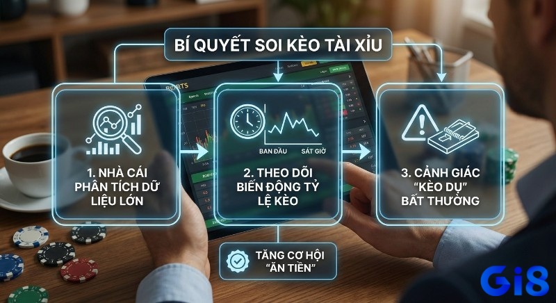 Bí quyết soi kèo tài xỉu 'ăn tiền', với 3 bước: phân tích dữ liệu, theo dõi biến động tỷ lệ và cảnh giác kèo dụ