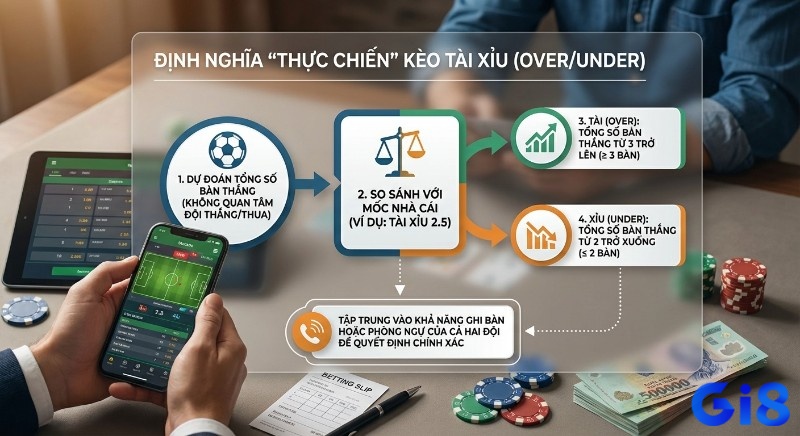 Sơ đồ 4 bước định nghĩa kèo tài xỉu là gì, hướng dẫn dự đoán bàn thắng và so sánh mốc nhà cái 2.5 để đặt cược