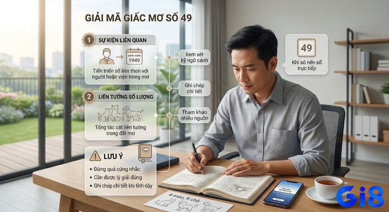 Checklist giải mã giấc mơ số 49 chính xác, tập trung phân tích ngữ cảnh, các liên tưởng số lượng, ghi chép chi tiết và tham khảo nhiều nguồn