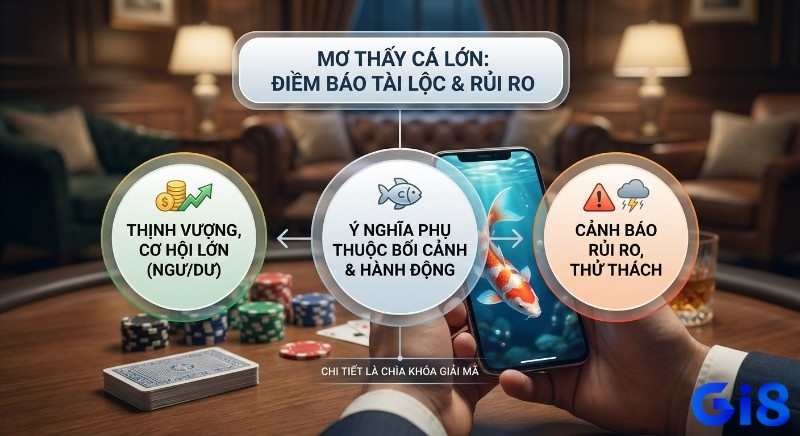 Tổng quan giải mã, ý nghĩa cá lớn trong mơ về tài lộc, cơ hội và rủi ro, nhấn mạnh bối cảnh và hành động là chìa khóa