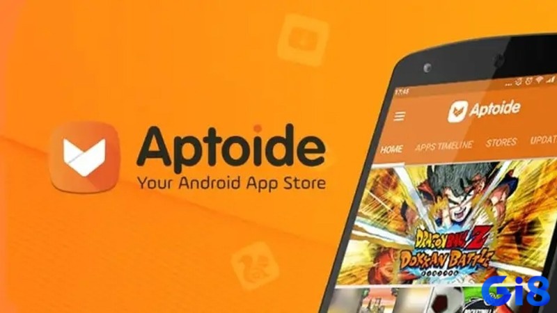 Ứng dụng Aptoide hiển thị kho game Android với giao diện tìm kiếm đơn giản