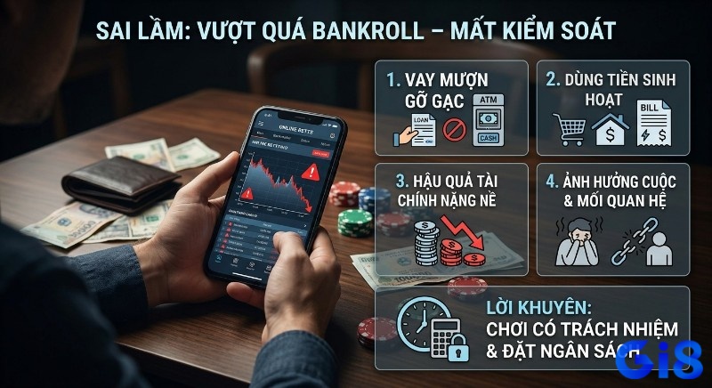 Tổng hợp 4 hậu quả nghiêm trọng khi vượt quá bankroll và mất kiểm soát trong cược lô đề, kèm lời khuyên chơi có trách nhiệm và đặt ngân sách