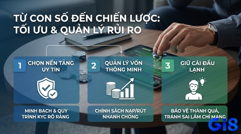Để tối ưu trải nghiệm và hạn chế rủi ro, người chơi nên ưu tiên nền tảng uy tín, quản lý vốn hợp lý và luôn giữ tâm lý ổn định trong suốt quá trình tham gia