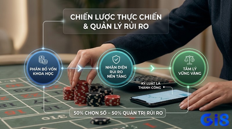 Chiến lược thực chiến quản lý rủi ro: phân bổ vốn khoa học, nhận diện rủi ro, tâm lý vững vàng, kỷ luật trên bàn roulette, điện thoại biểu đồ