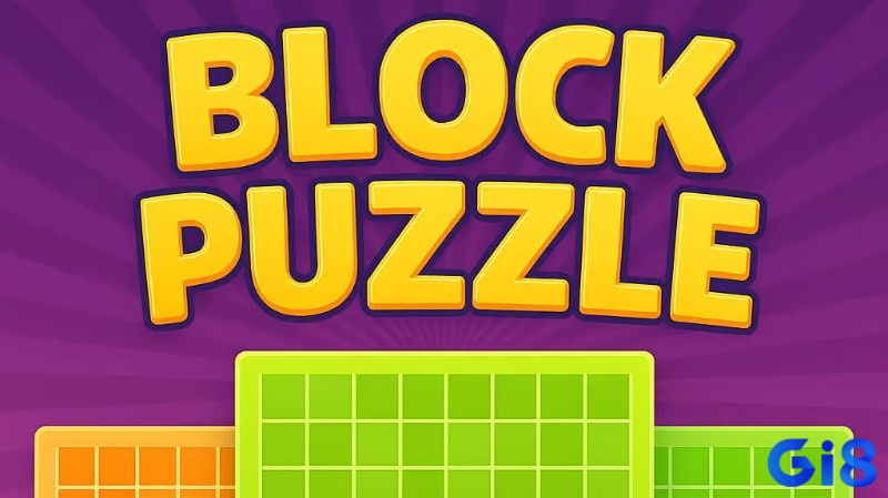 Block Puzzle với các khối hình nhiều màu trên bàn chơi
