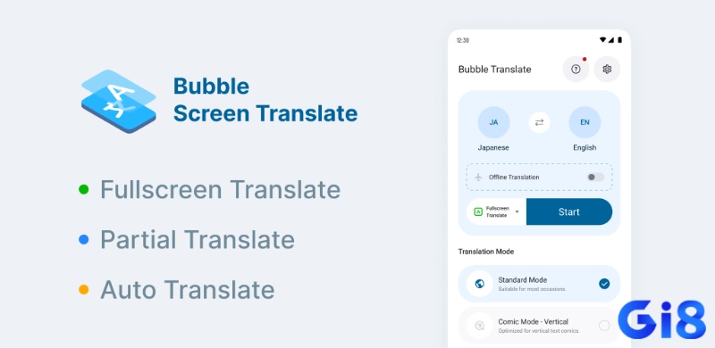 Bubble Screen Translate nổi bật nhờ bong bóng dịch nhanh và thao tác linh hoạt