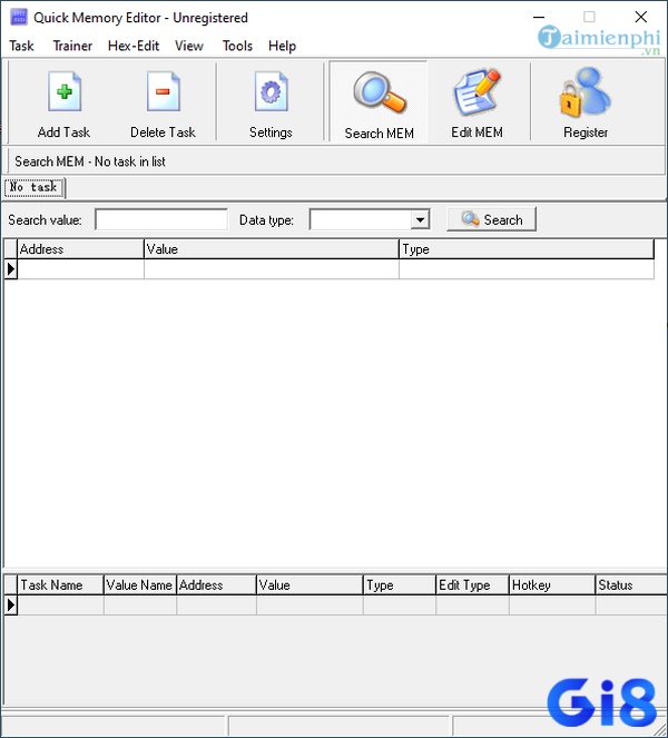 Quick Memory Editor nổi bật với khả năng quét và tìm nhiều dạng dữ liệu trong game
