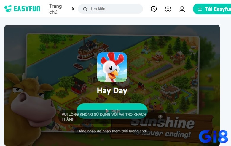 EasyFun.gg có trang chơi Hay Day trực tuyến