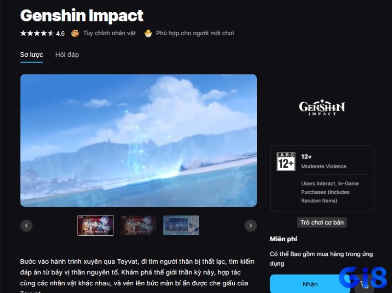Chọn Nhận để tải game về