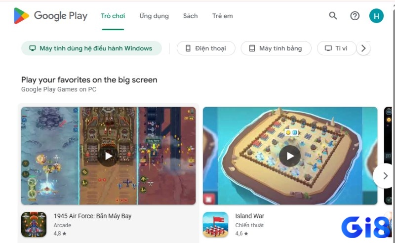 Mở và tìm kiếm game
